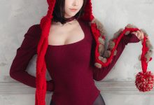 Ely_eee(ElyEE子) - 红色 KNITTING [52P-110MB]-秀人美女