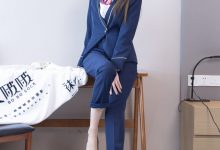 [BoBoSocks袜啵啵]NO.509 稚予-高跟鞋、短肉丝、黑色美甲、银行制服、半脱袜子[150P+1V／5.51GB]-秀人美女