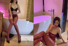 周妍希 灯光下的肉丝  黑裙红丝 [80P+2V-1.1G]-秀人美女