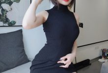 Coser小姐姐白银81黑色包臀裙-秀人美女
