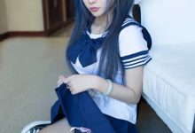 双马尾cosplay可爱学生妹-秀人美女