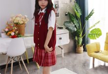 初夏女神 NO.014 蓝莓 S码大红色JK套搭小黑皮鞋[100P+1V／6.11GB]-秀人美女