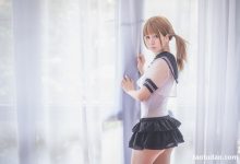 白金Saki写真 – 学生服 [17P]-秀人美女