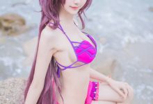 [Cosplay]木绵绵OwO - 泳装斯卡哈 [21P]-秀人美女