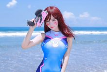 性感海边美女守望先锋cos美女图片-秀人美女