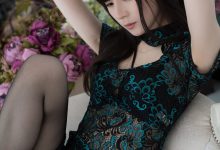 近卫丸子头 NO.003 – 旗袍蓝 [60P47M]-秀人美女