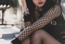 柒柒要乖哦 - NO.18 街拍黑皮裙 [17P-196MB]-秀人美女