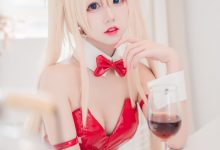 喵糖映画 VOL.021 黑网袜红色兔女郎-秀人美女
