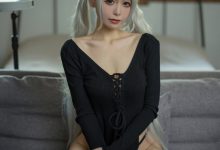 樱岛嗷 - NO.09 黑猫针织衫连体衣 [57P+1V-704MB]-秀人美女