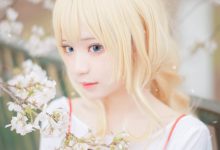 花柒hana NO.020 — 宫园熏粉裙 [9P-87M]-秀人美女