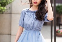 SIW斯文传媒 039 淡蓝清纯蓬袖双层纱仙女连身裙（蓉儿） [67P-127M]-秀人美女