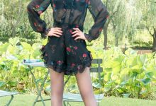 SIW斯文传媒 040 黑色网纱碎花长袖连衣裙 - 龙哥 [63P-218M]-秀人美女