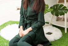 SIW斯文传媒 062 小香风墨绿纯棉气质小脚裤两件 - 甄真 [66P-235M]-秀人美女