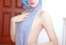 南桃Momoko NO.45 蕾姆露背毛衣 [12P-94MB]-秀人美女