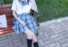 [BoBoSocks袜啵啵]NO.007 稚予-JK制服、皮鞋、黑色中筒棉袜、肉丝[143P+1V／3.48GB]-秀人美女