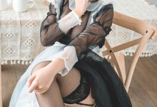 蜜汁貓裘-黑絲透明女仆[30P-260MB]-秀人美女