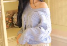 长发美女温柔性感露肩诱人图片-秀人美女