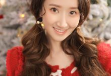 圣诞节美女白丝短裤美女模特写真-秀人美女