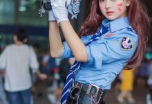 守望先锋性感迷人DVAcosplay图片-秀人美女