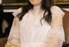 蕾丝裙美女清新文静写真图片-秀人美女