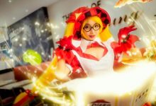 爆乳萝莉cos王者荣耀安琪拉喷血福利写真-秀人美女