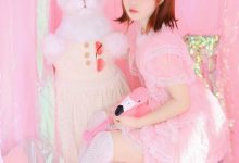 粉色蕾丝美女唯美艺术美女性感写真-秀人美女