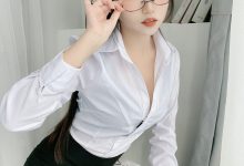 不呆猫-黑丝包臀裙OL[24P+5V-907MB]-秀人美女