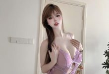 微密圈 空心柚七 [吊带紫色套装 [16P+6V-195MB]-秀人美女