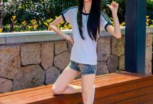 足愉心 NO.051 小瑶（搭配：T恤、牛仔短裤、白棉袜、帆布鞋、裸足）[115P+2V／12.9GB]-秀人美女