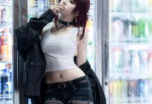 纸悦Etsu_ko – NO.046 在超市后门吸烟的二人 田山小姐-秀人美女