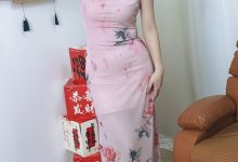 丝韵摄影 NO.3357 布丁 藏蓝色无袖深V-领上衣-秀人美女