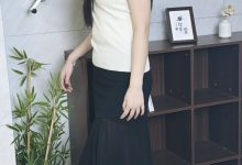 丝韵摄影 NO.3387 阿娇 御姐风黑色小飞袖包臀连衣裙-秀人美女