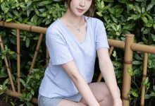 甜予摄影 No.259 小俏-运动鞋、淡黄色棉袜、裸足-秀人美女